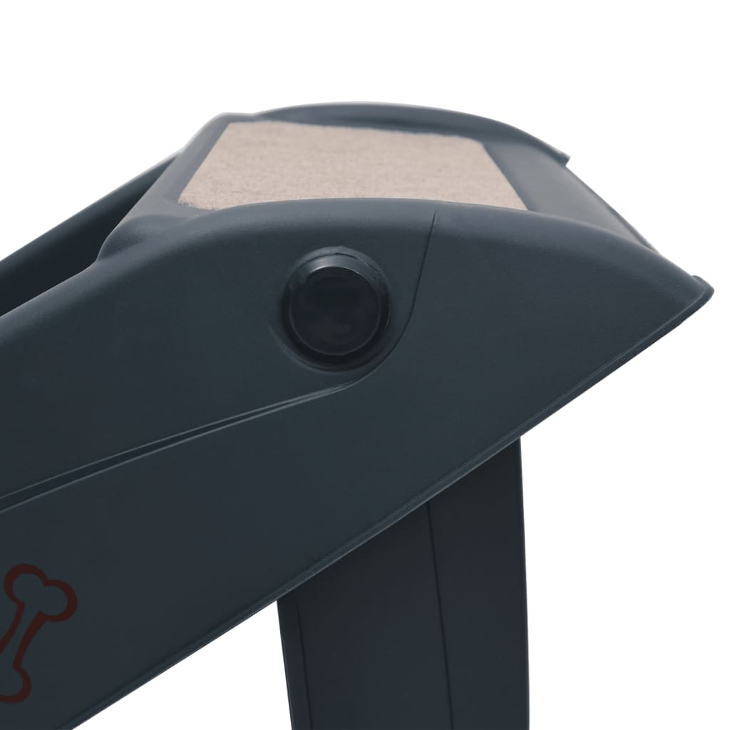 vidaXL Escalier pliable à 4 marches pour chiens Gris foncé