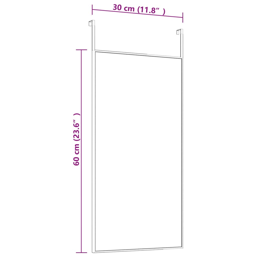 vidaXL Miroir de porte Noir 30x60 cm Verre et aluminium