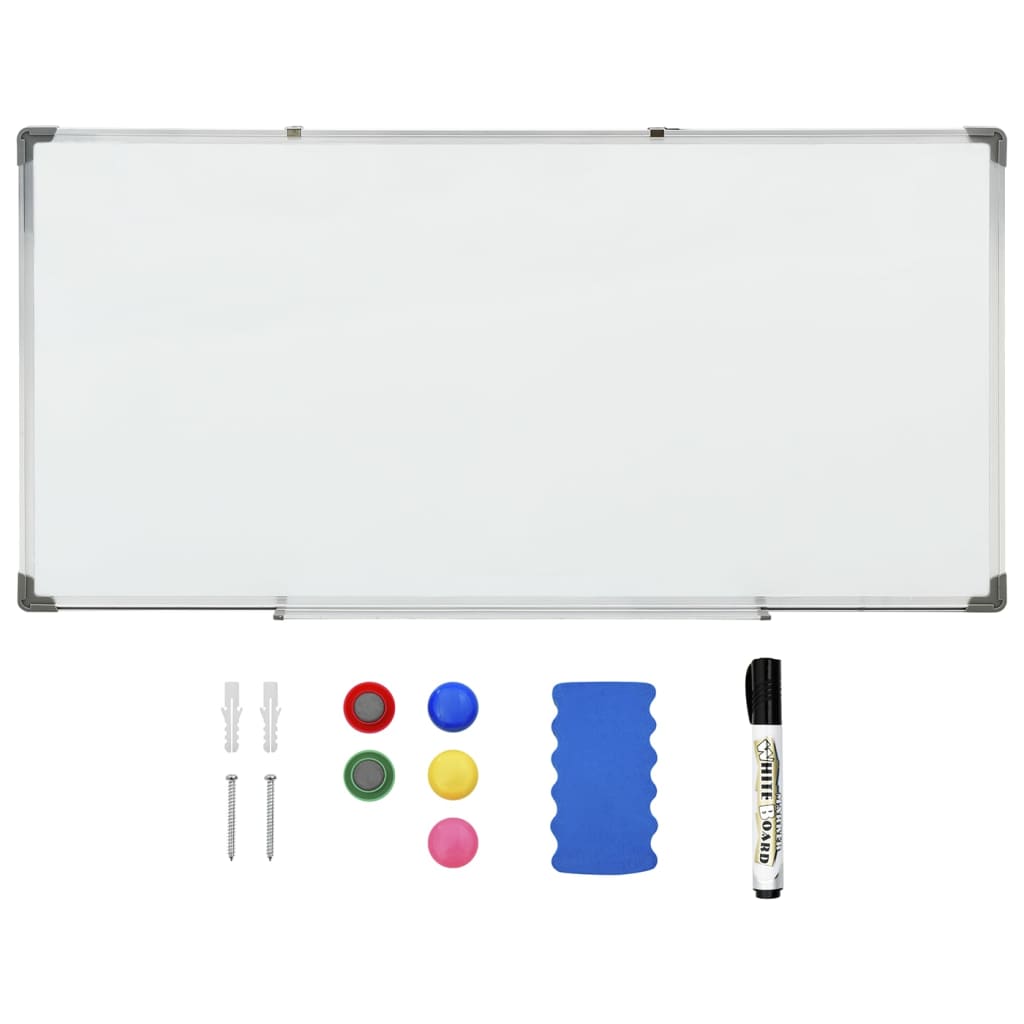 vidaXL Tableau blanc magnétique Blanc 110x60 cm Acier