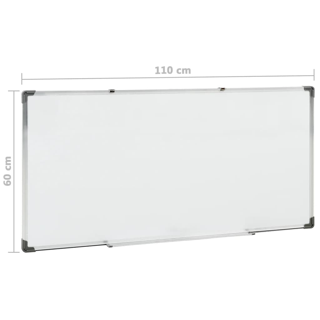 vidaXL Tableau blanc magnétique Blanc 110x60 cm Acier