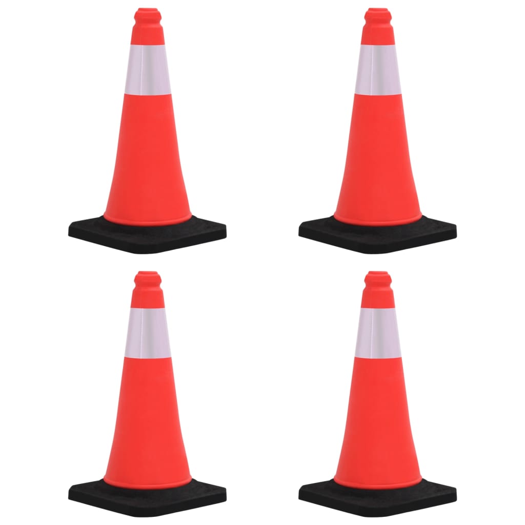 vidaXL Cônes de signalisation réfléchissants à base lourde 4 pcs 50 cm