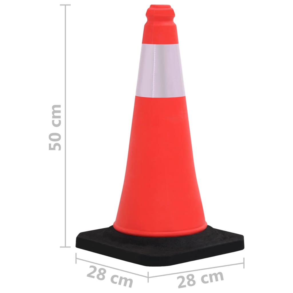 vidaXL Cônes de signalisation réfléchissants à base lourde 4 pcs 50 cm