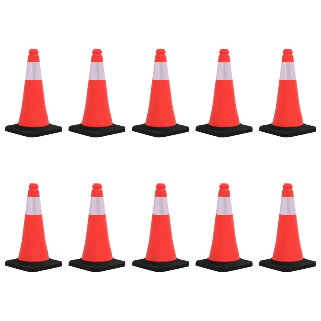 vidaXL Cônes de signalisation réfléchissants à base lourde 10 pcs 50cm