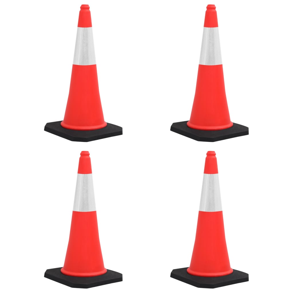vidaXL Cônes de signalisation réfléchissants à base lourde 4 pcs 75 cm