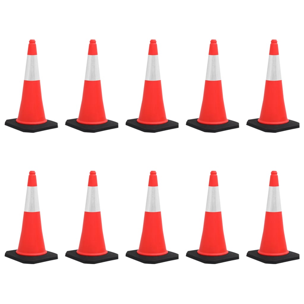 vidaXL Cônes de signalisation réfléchissants à base lourde 10 pcs 75cm
