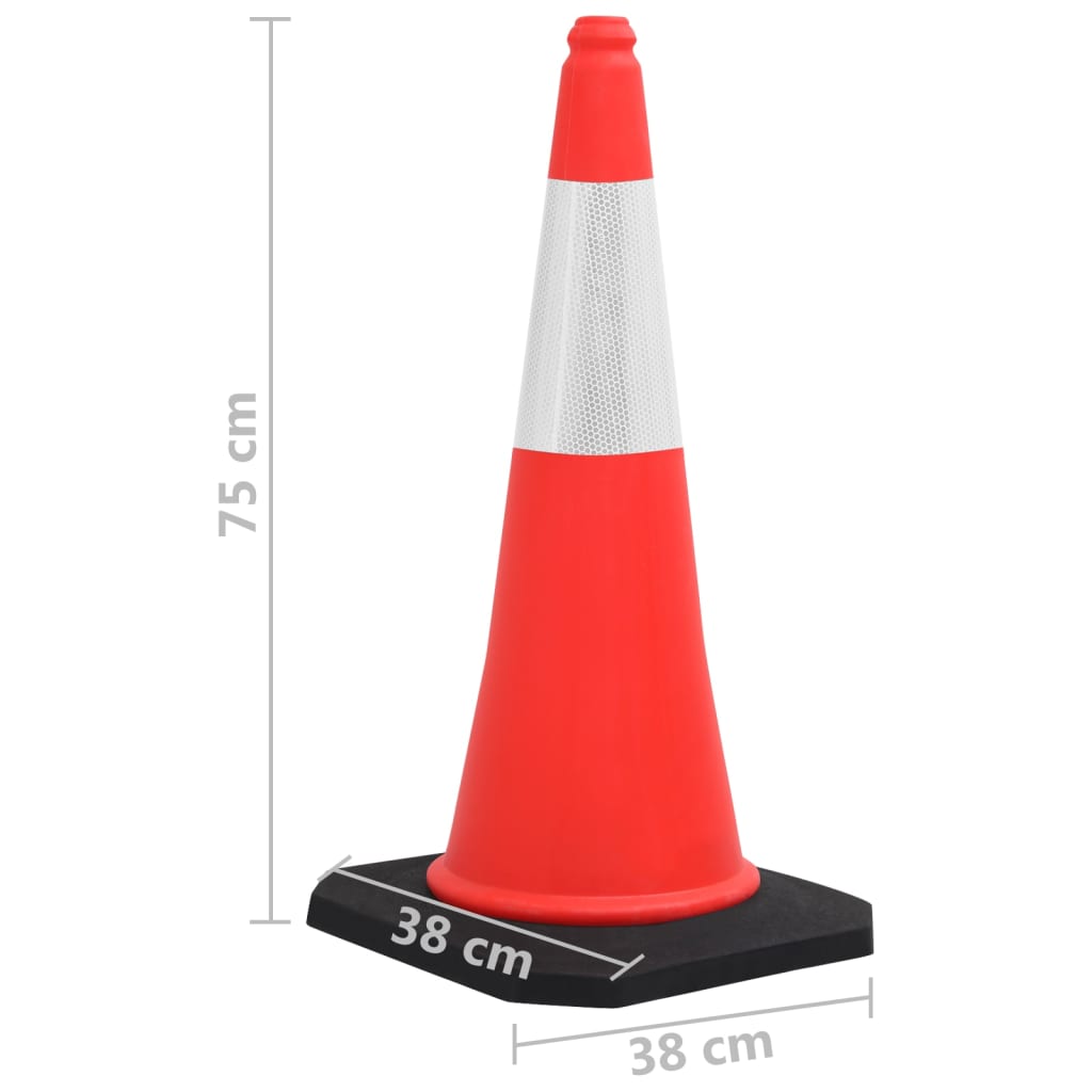 vidaXL Cônes de signalisation réfléchissants à base lourde 10 pcs 75cm