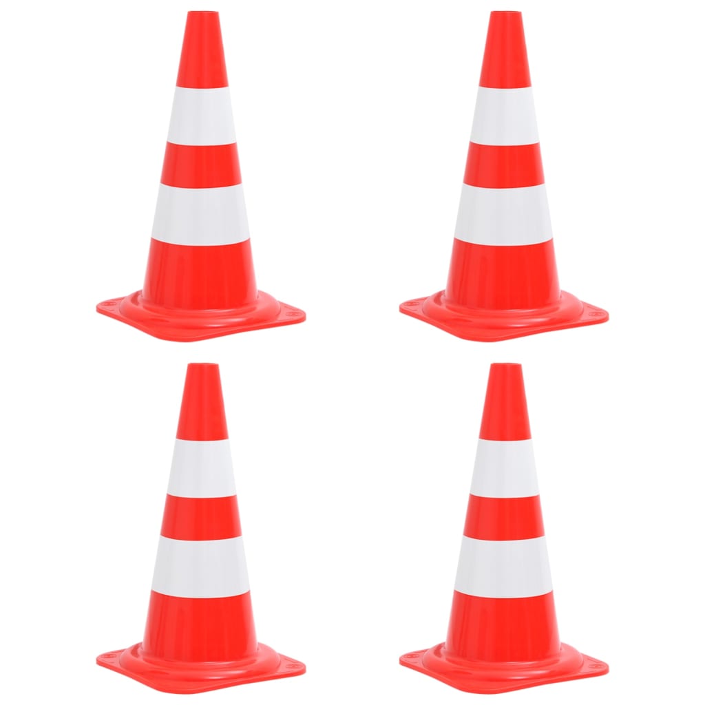 vidaXL Cônes de signalisation réfléchissants 4 pcs Rouge et blanc 50cm