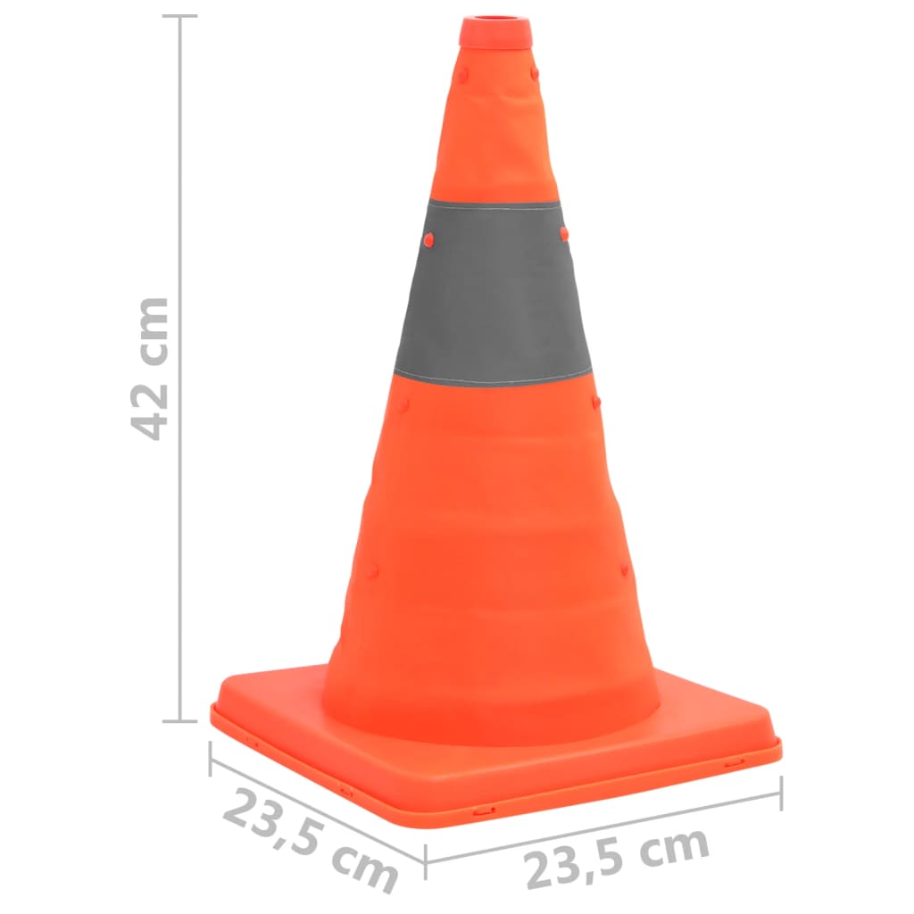 vidaXL Cônes de signalisation escamotables 10 pcs 42 cm