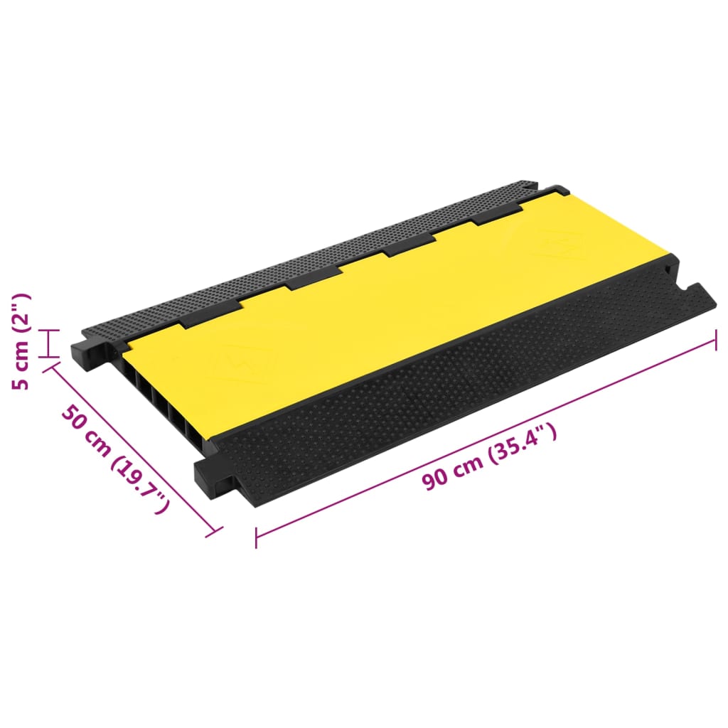 vidaXL Rampe de protection de câble avec 5 canaux 90 cm caoutchouc