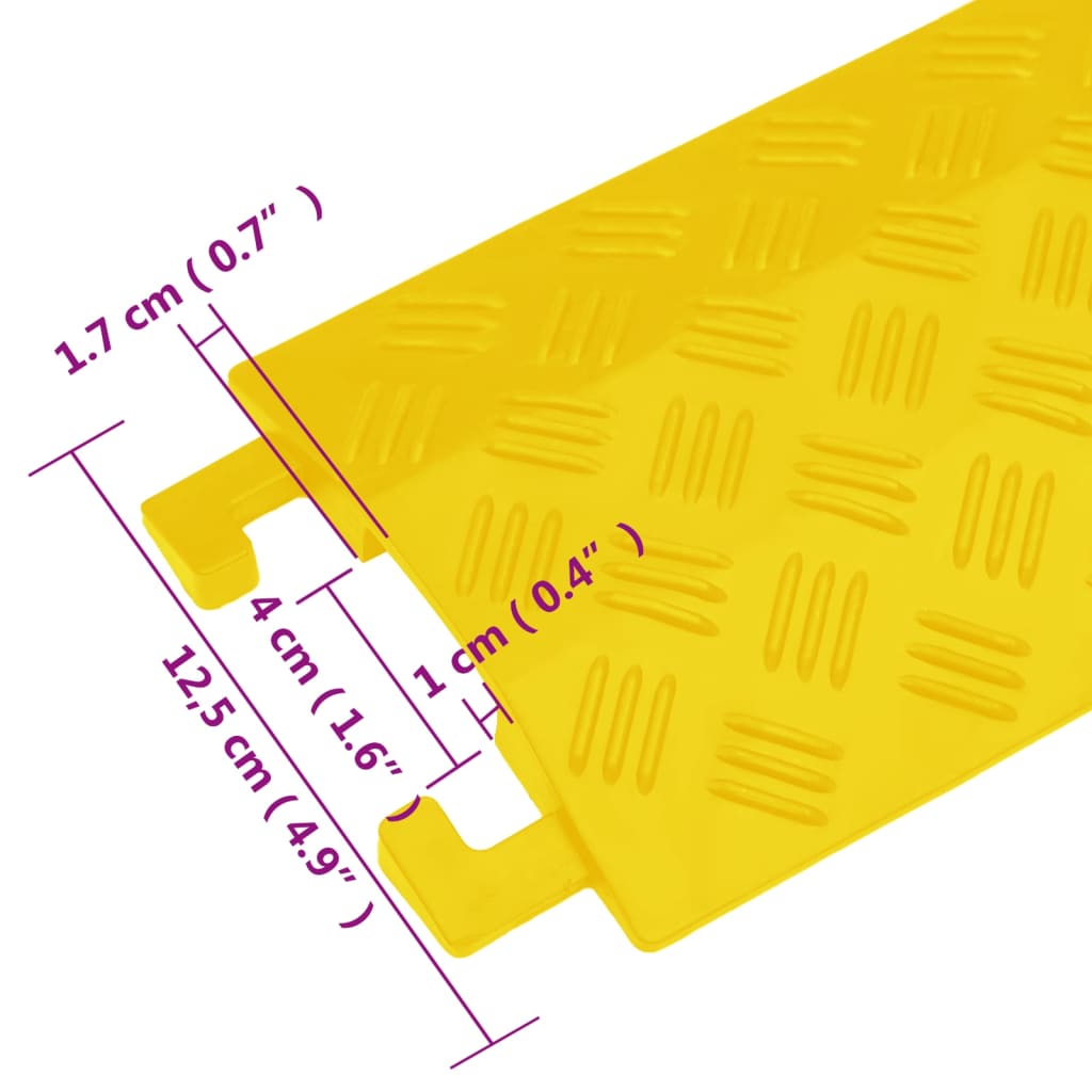 vidaXL Rampes de protection de câble 4 pcs 98,5 cm Jaune