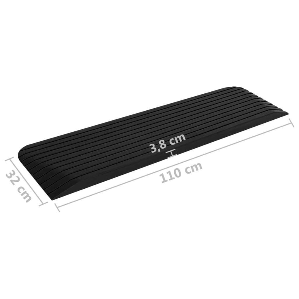 vidaXL Rampe de seuil 110x32x3,8 cm Caoutchouc