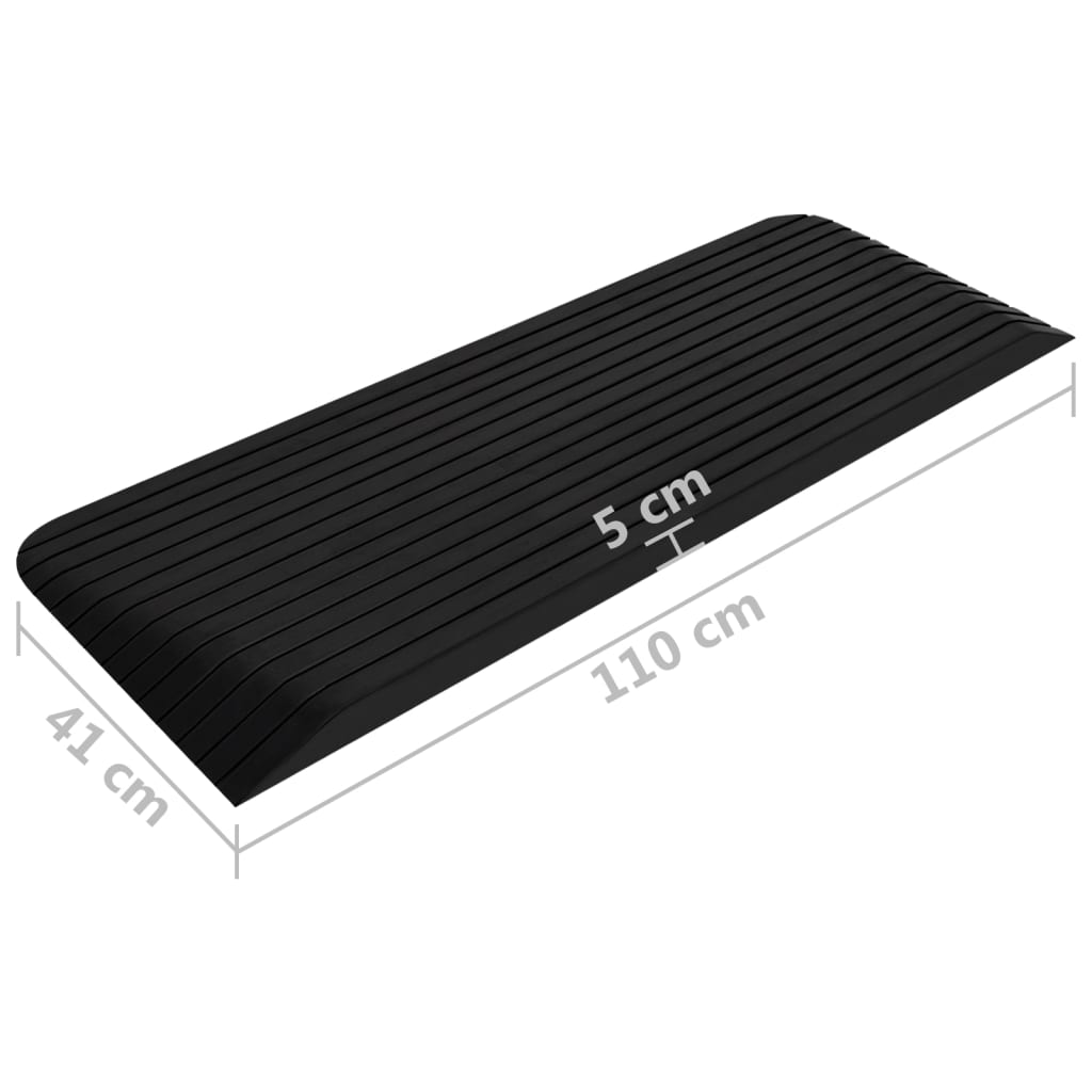 vidaXL Rampe de seuil 110x41x5 cm Caoutchouc