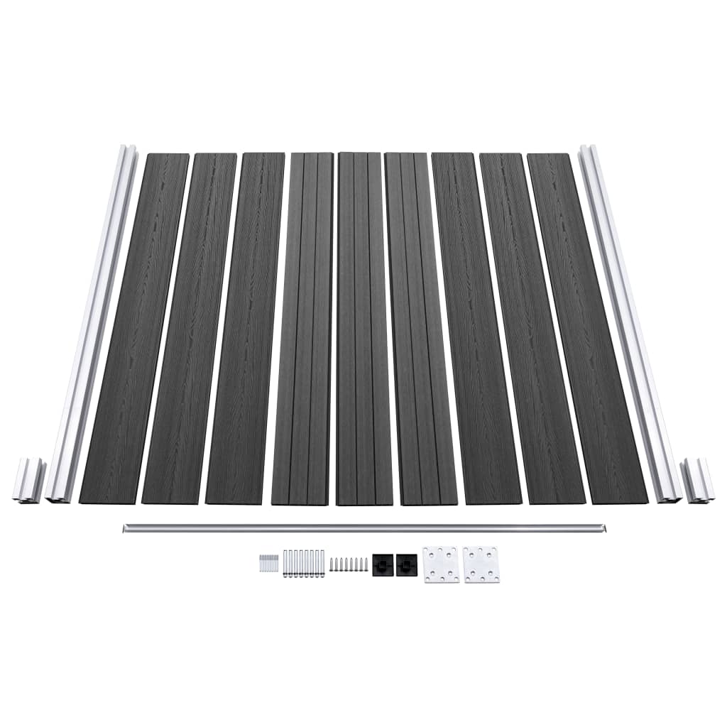 vidaXL Ensemble de panneau de clôture WPC 526x186 cm Noir