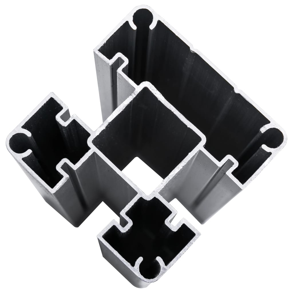 vidaXL Ensemble de panneau de clôture WPC 1484x(105-186) cm Noir
