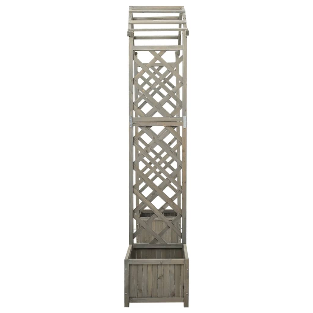 vidaXL Pergola de jardin avec jardinière Gris Bois pin massif
