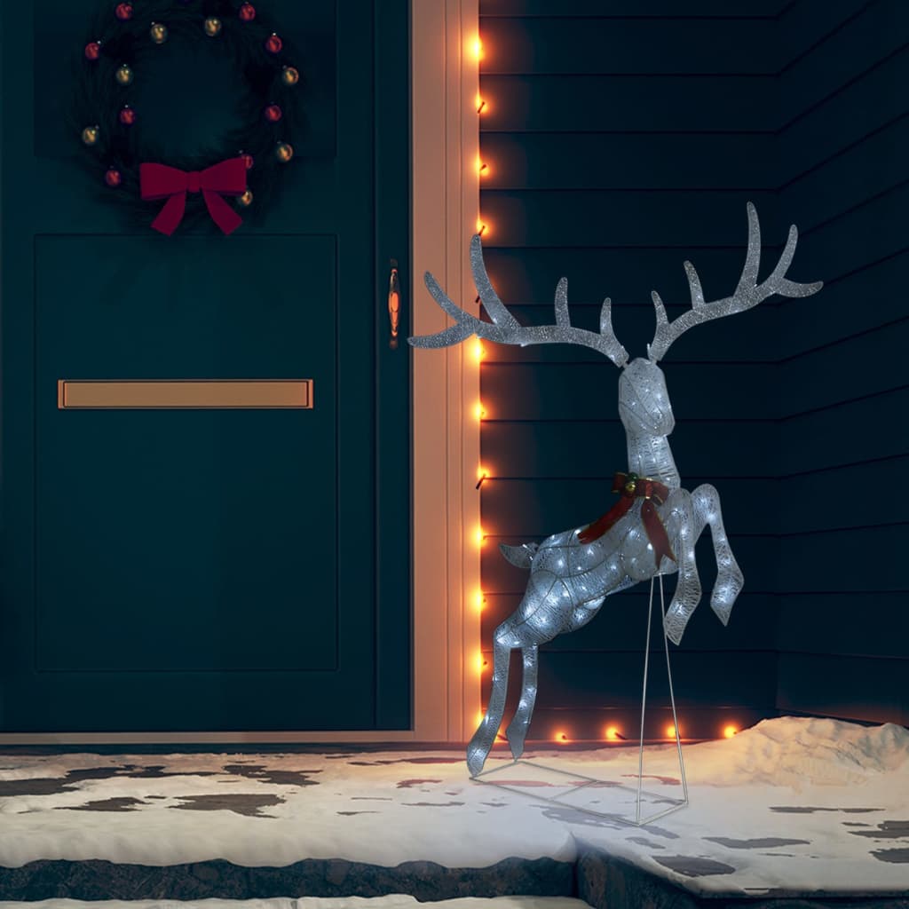 vidaXL Renne volant de décoration de Noël 120 LED Blanc froid Blanc