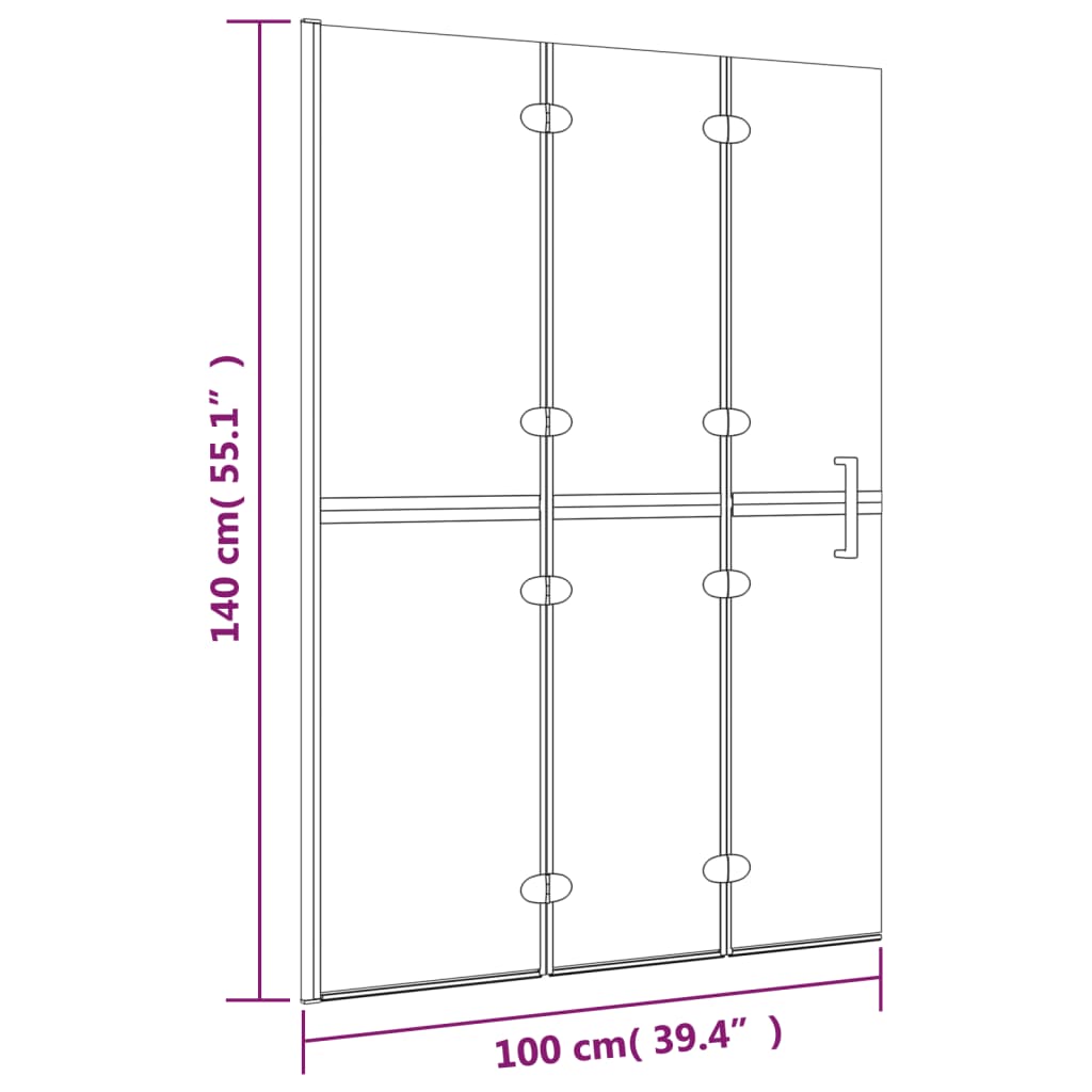 vidaXL Cabine de douche pliable ESG 100x140 cm Blanc