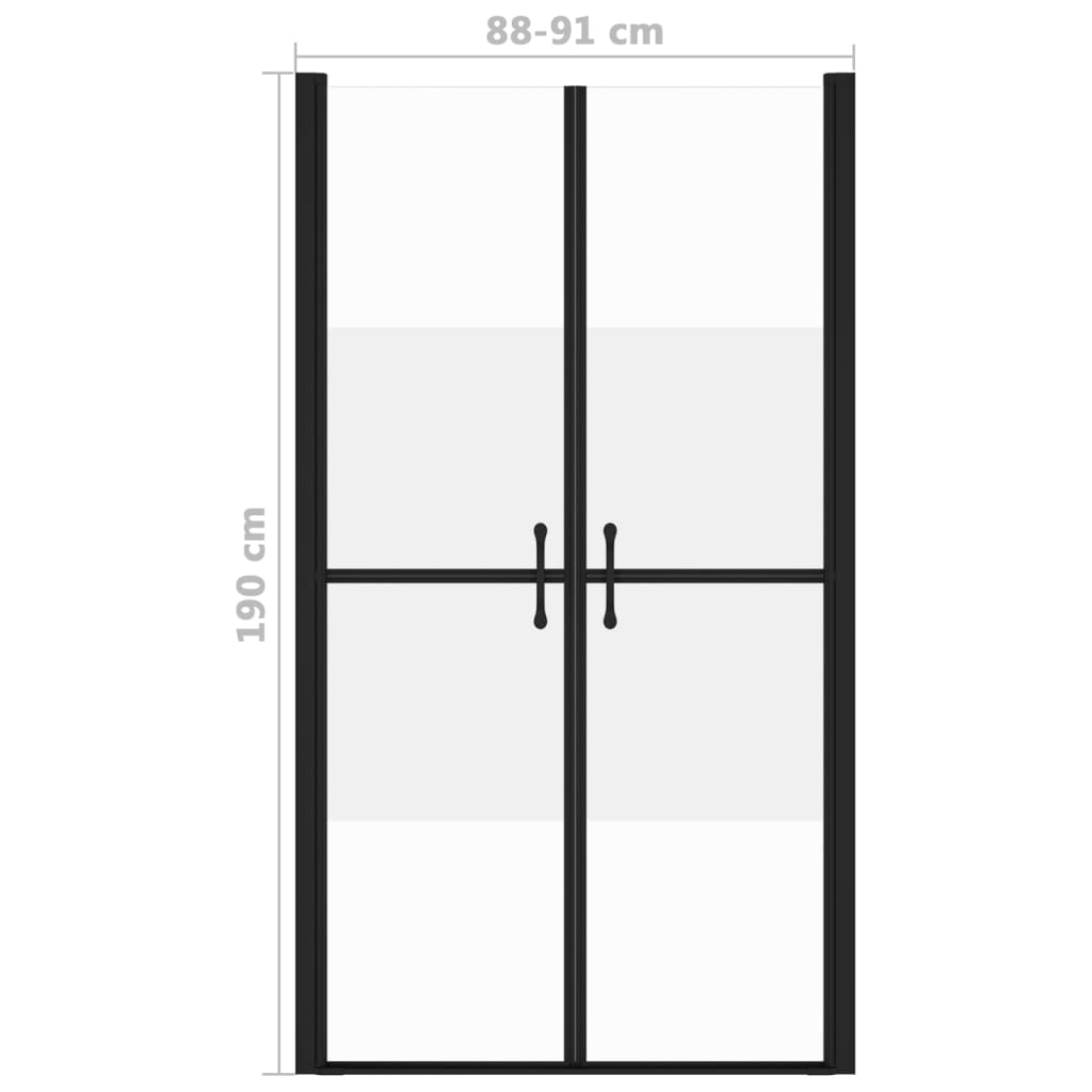 vidaXL Porte de douche ESG demi-dépoli (88-91)x190 cm
