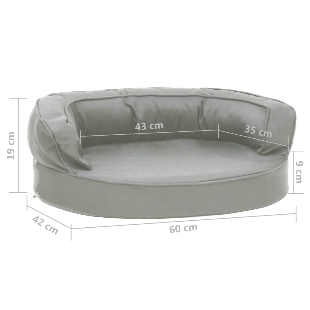 vidaXL Matelas de lit ergonomique de chien 60x42 cm Aspect de lin Gris