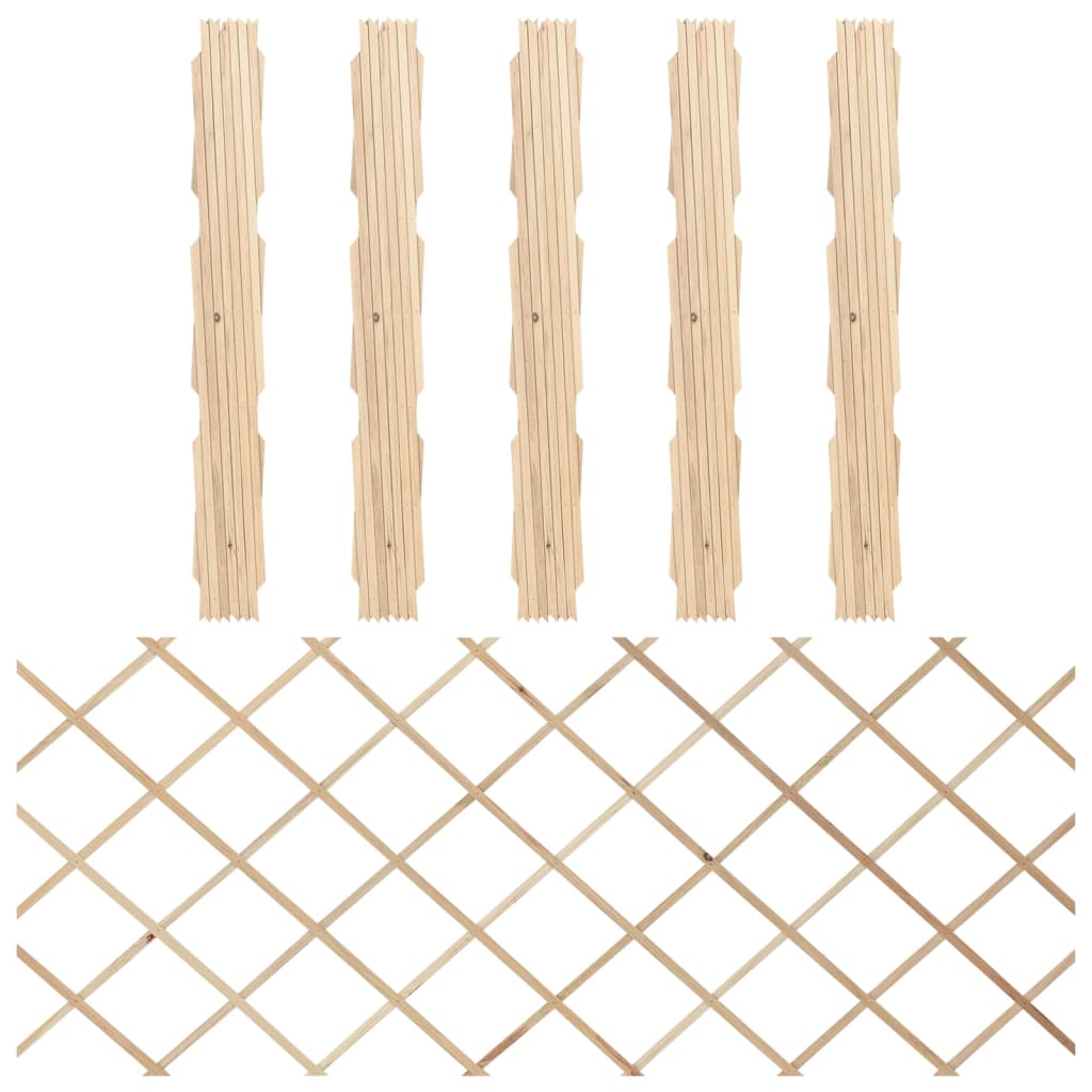 vidaXL Clôtures en treillis 5 pcs Bois de sapin massif 180x80 cm