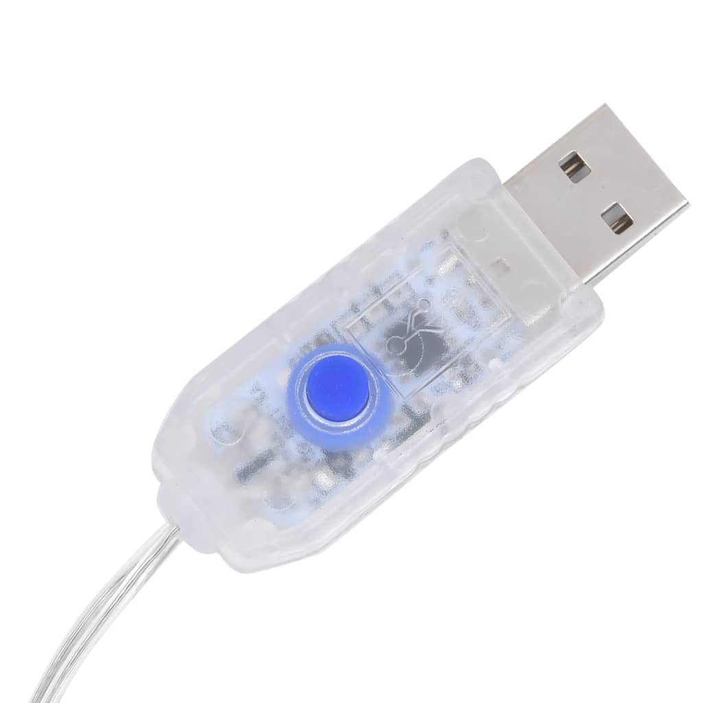 vidaXL Rideaux lumineux à LED 3x3 m 300 LED Blanc froid 8 fonctions