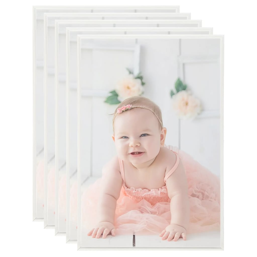 vidaXL Collage de cadres photo 5 pcs de table Argenté 21x29,7 cm MDF