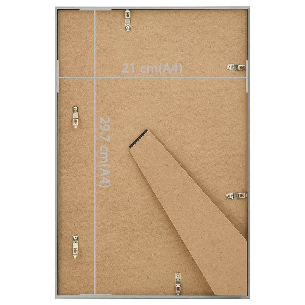 vidaXL Collage de cadres photo 5 pcs de table Argenté 21x29,7 cm MDF