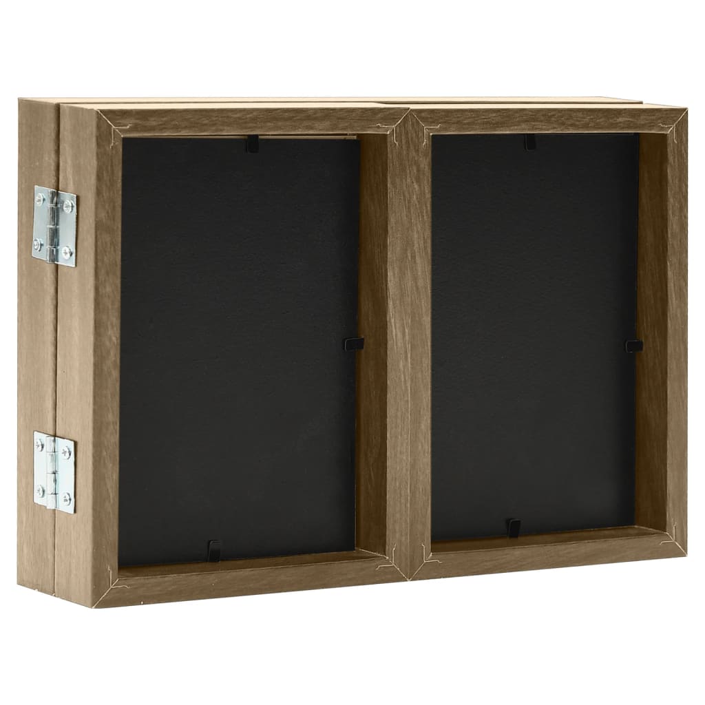 vidaXL Cadre photo dépliable Marron clair 28x18 cm+2x(13x18 cm)