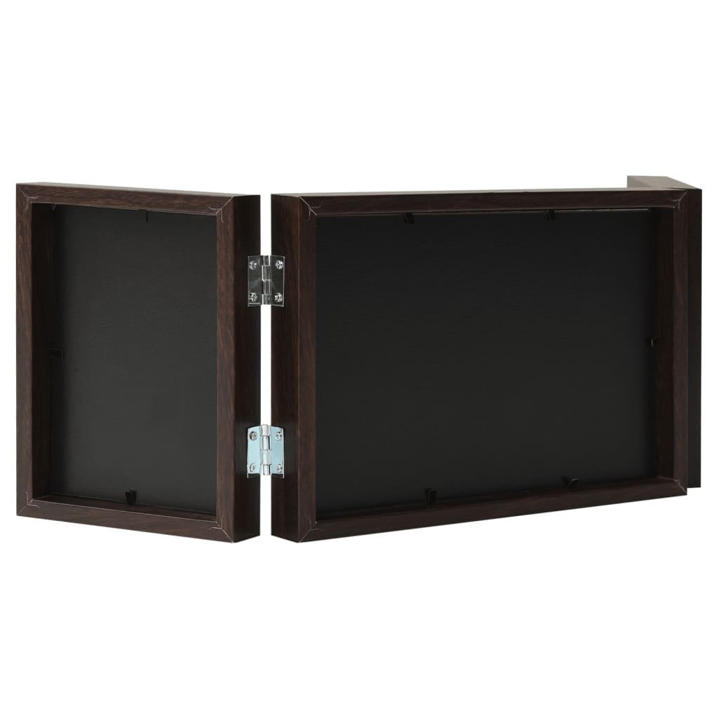 vidaXL Cadre photo dépliable Marron foncé 28x18 cm+2x(13x18 cm)
