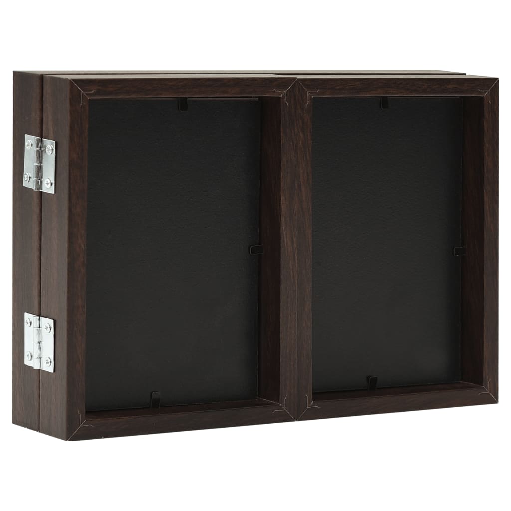 vidaXL Cadre photo dépliable Marron foncé 28x18 cm+2x(13x18 cm)