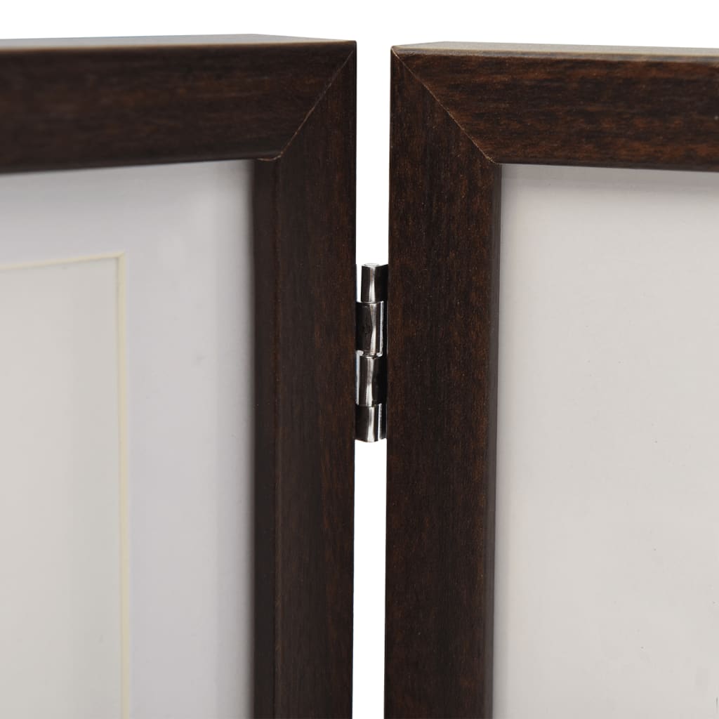 vidaXL Cadre photo dépliable Marron foncé 28x18 cm+2x(13x18 cm)