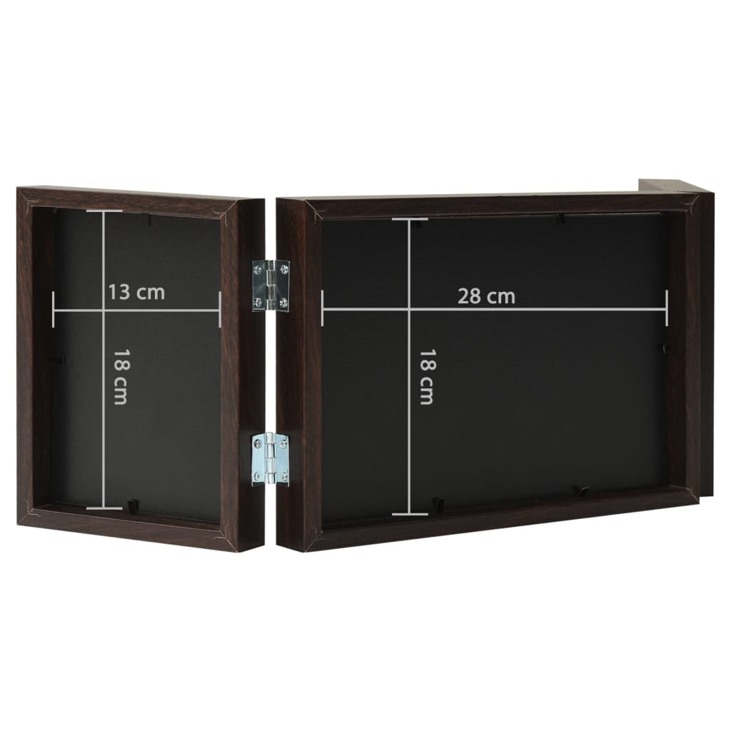 vidaXL Cadre photo dépliable Marron foncé 28x18 cm+2x(13x18 cm)