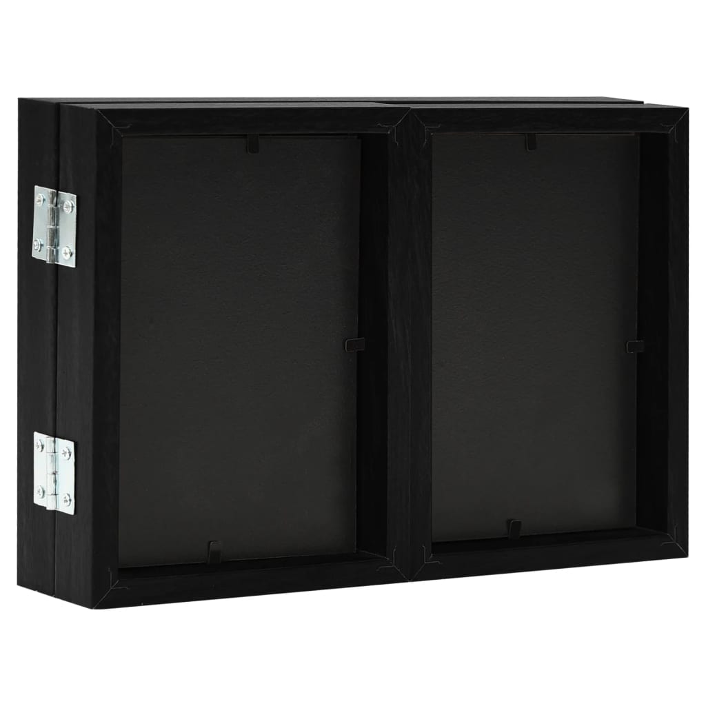 vidaXL Cadre photo dépliable Noir 28x18 cm+2x(13x18 cm)