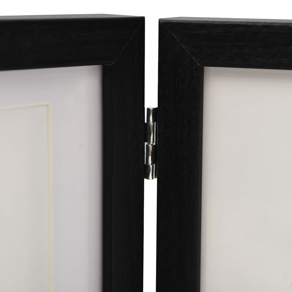 vidaXL Cadre photo dépliable Noir 28x18 cm+2x(13x18 cm)