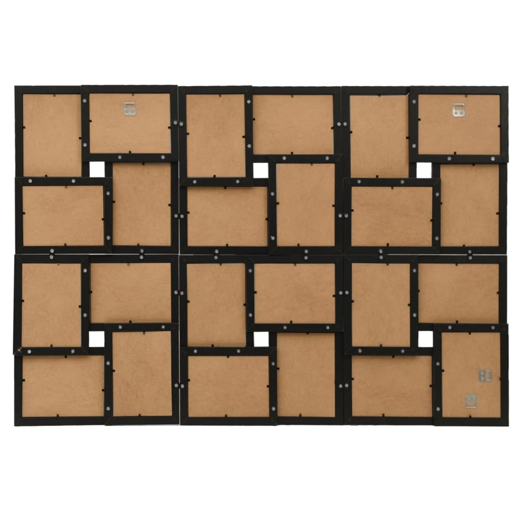 vidaXL Collage de cadres photo pour photo de 24x(13x18 cm) Noir MDF