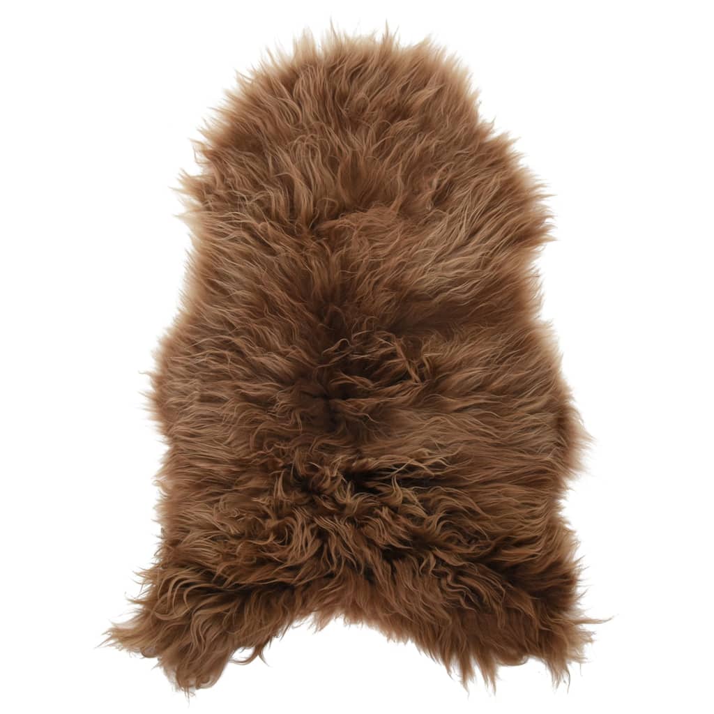 vidaXL Housse de chaise en peau de mouton islandaise Marron 70x110 cm