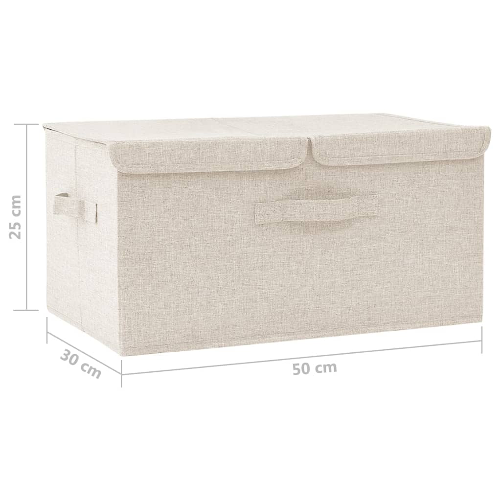 vidaXL Boîte de rangement Tissu 50x30x25 cm Crème