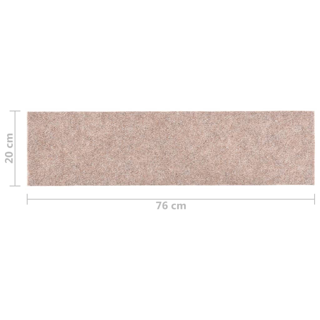 vidaXL Tapis d'escalier autocollants Rectangulaire 15 pcs 76x20 cm