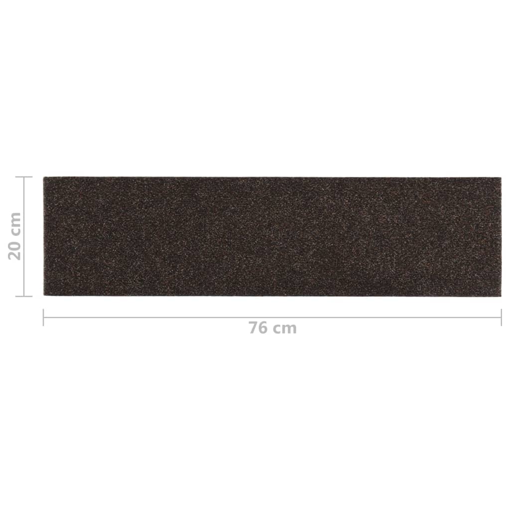 vidaXL Tapis d'escalier autocollants Rectangulaire 15 pcs 76x20 cm