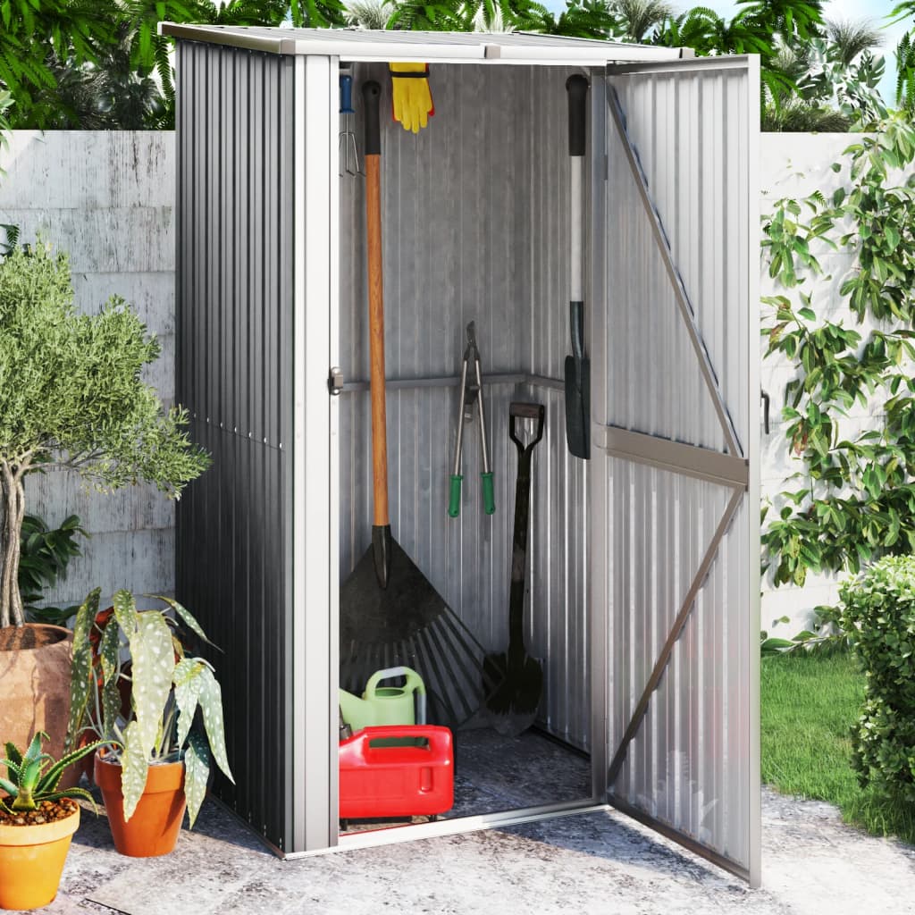 vidaXL Abri de jardin Gris 118,5x97x209,5 cm Acier galvanisé
