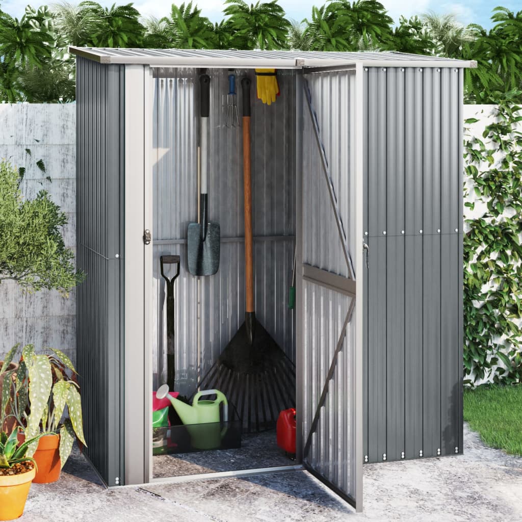 vidaXL Abri de jardin Gris 180,5x97x209,5 cm Acier galvanisé
