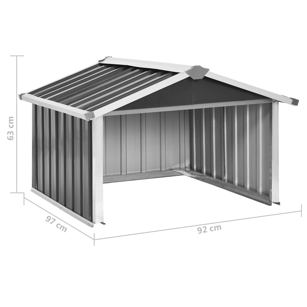 vidaXL Abri pour robot de jardin 92x97x63cm Acier galvanisé Anthracite