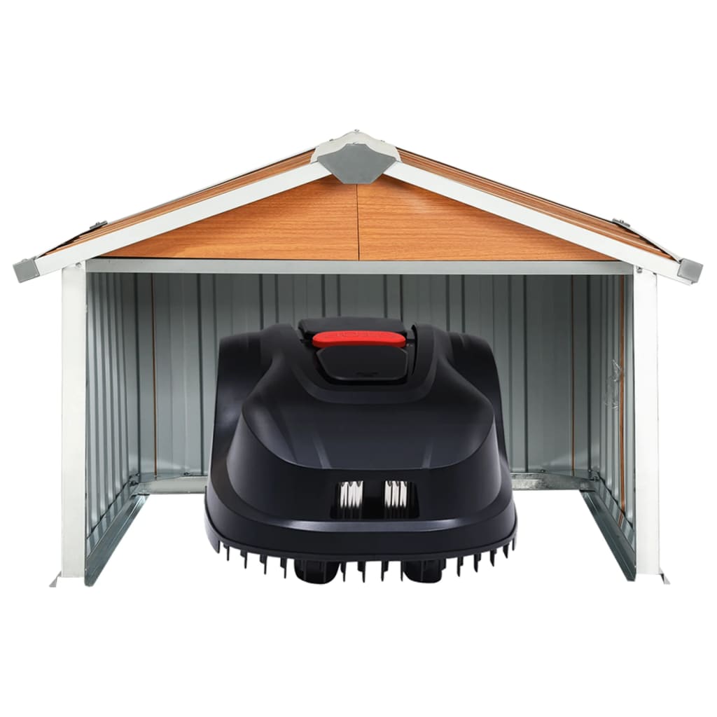 vidaXL Abri pour robot de jardin 92x97x63 cm Acier galvanisé Marron