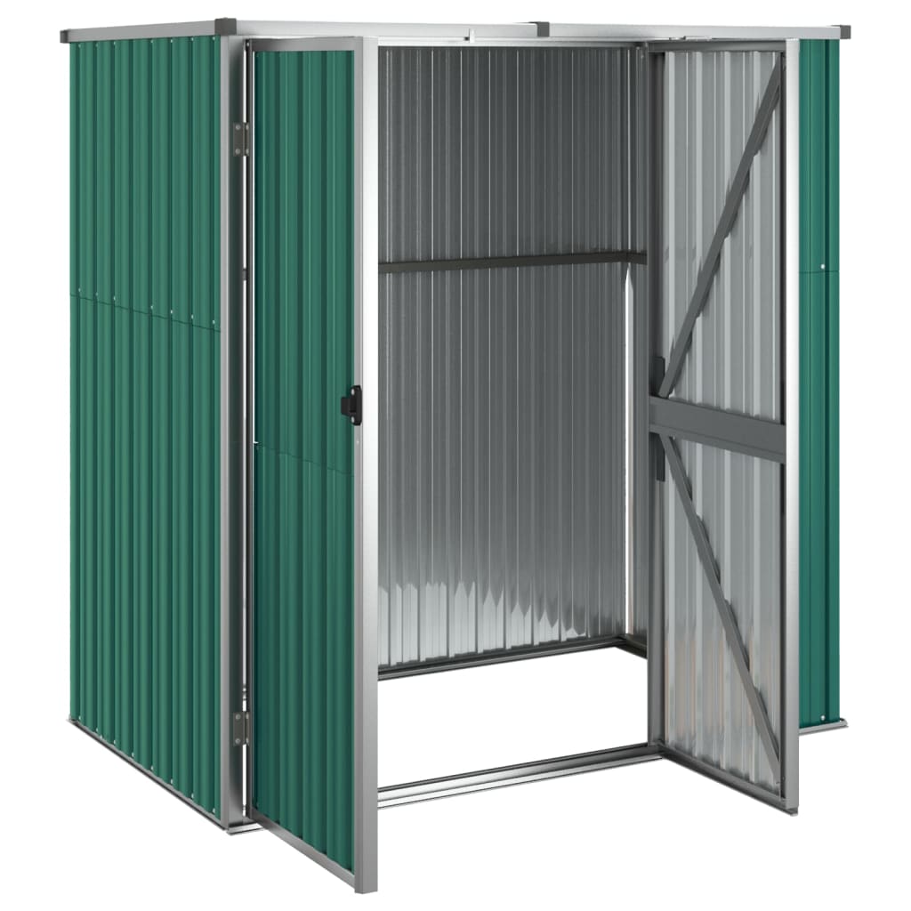 vidaXL Abri à outils de jardin vert 161x89x161 cm acier galvanisé
