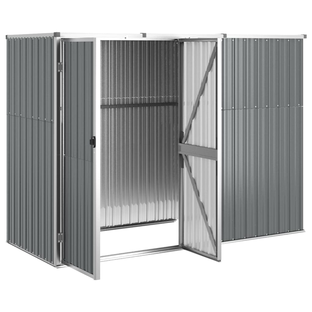 vidaXL Abri à outils de jardin Gris 225x89x161 cm Acier galvanisé
