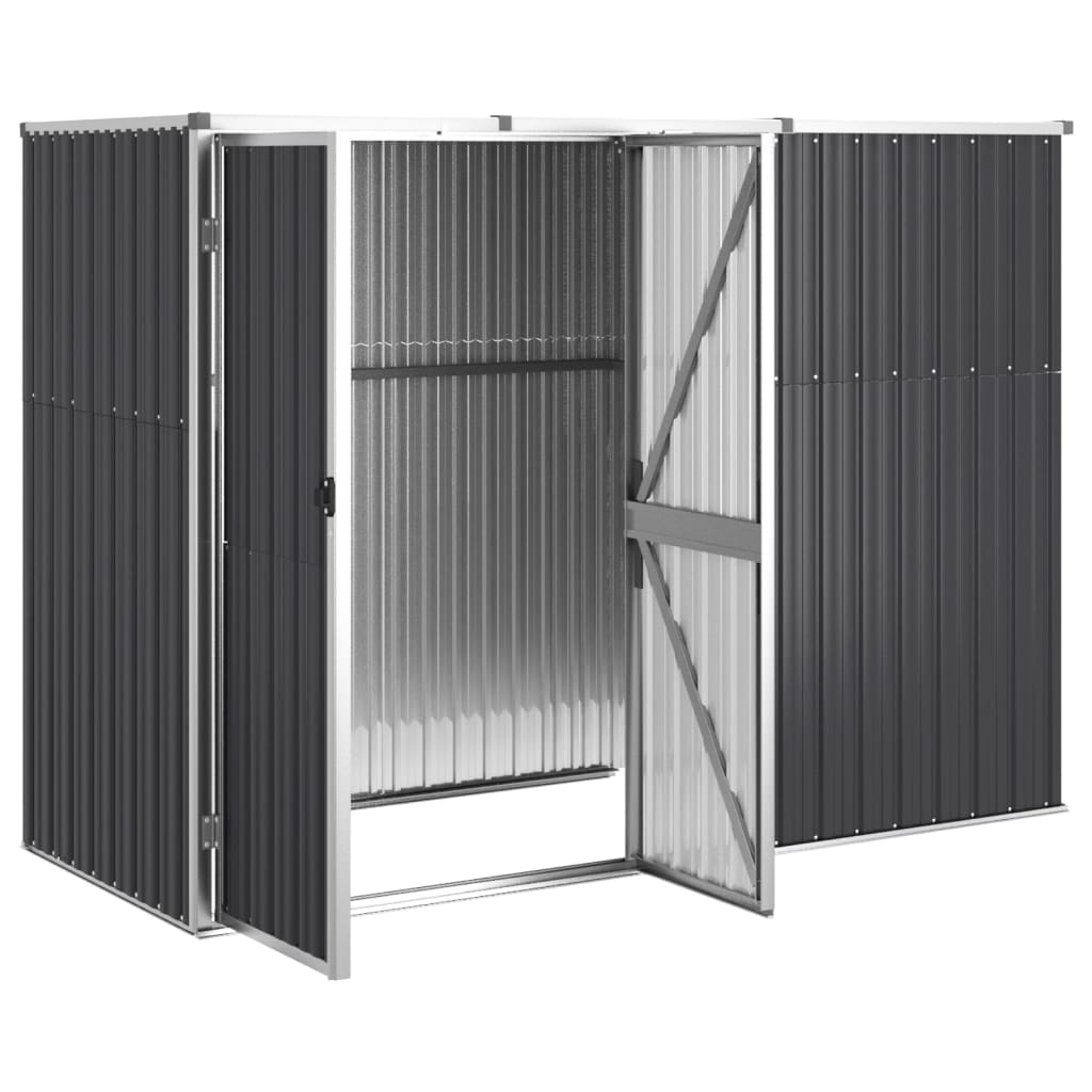 vidaXL Abri à outils de jardin anthracite 225x89x161cm acier galvanisé