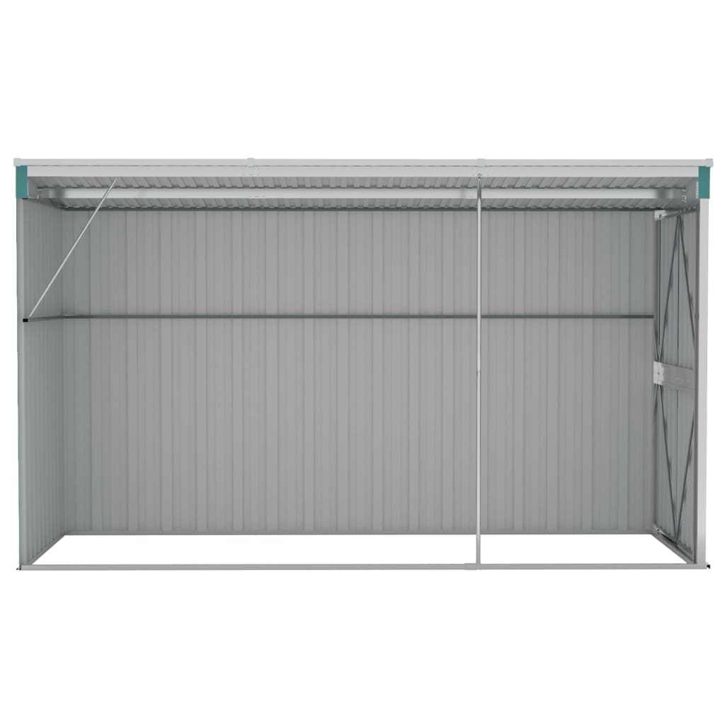 vidaXL Abri de jardin mural Vert 118x288x178 cm Acier galvanisé