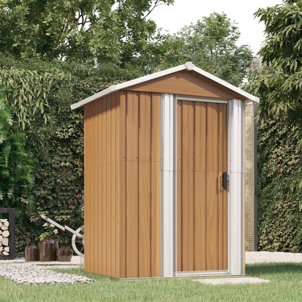 vidaXL Abri de jardin Marron 126x97,5x177 cm Acier galvanisé