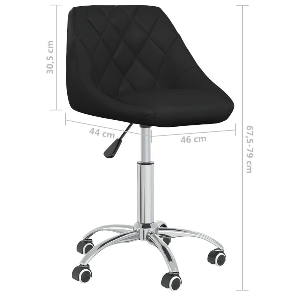 vidaXL Chaise de bureau pivotante Noir Similicuir