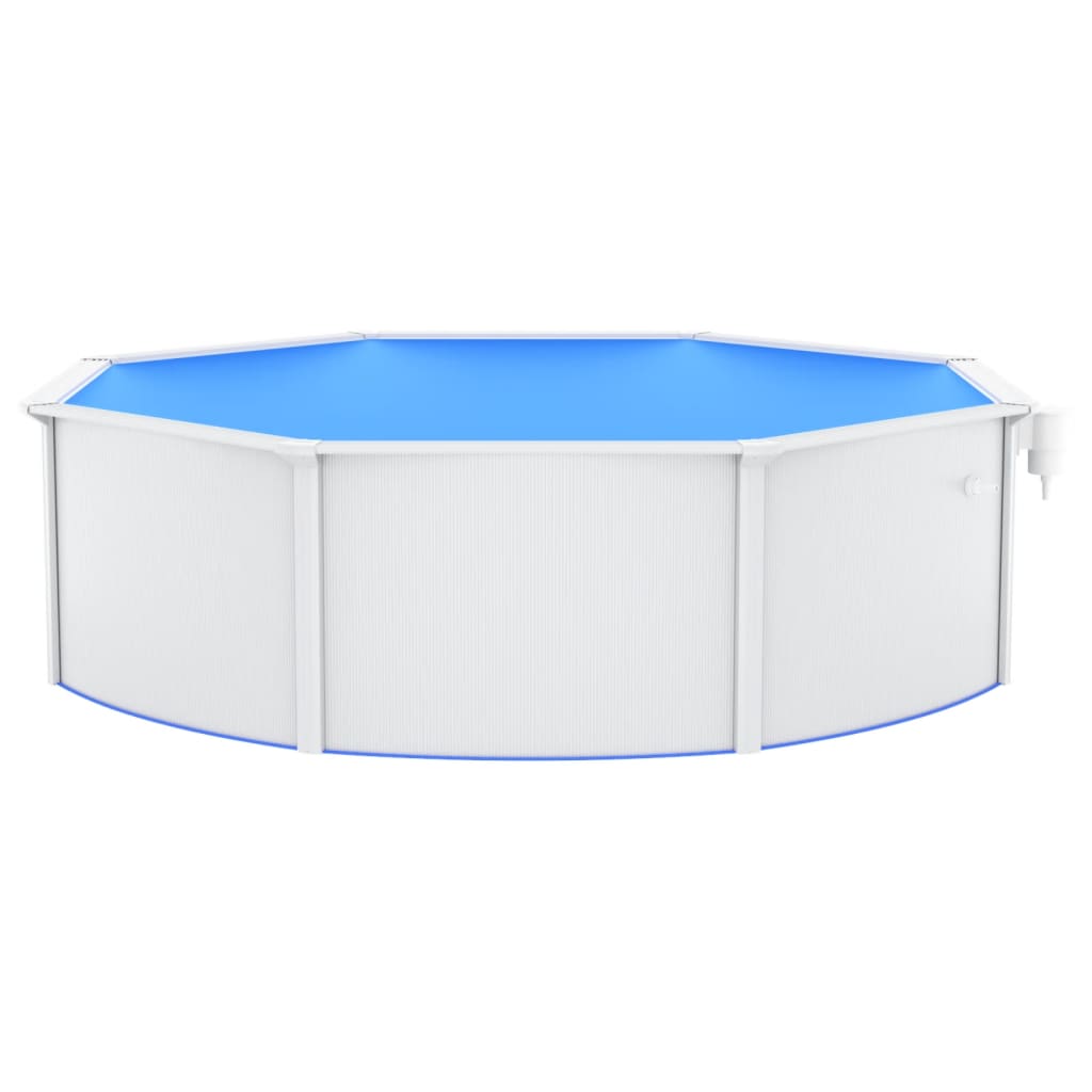 vidaXL Piscine ronde avec parois en acier 460x120 cm Blanc